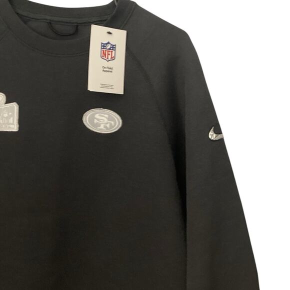 Nike On Field Apparel Mens Sz S Anthracite Sweatshirt 49ers Superbowl LVIII Tech - Picture 4 of 10